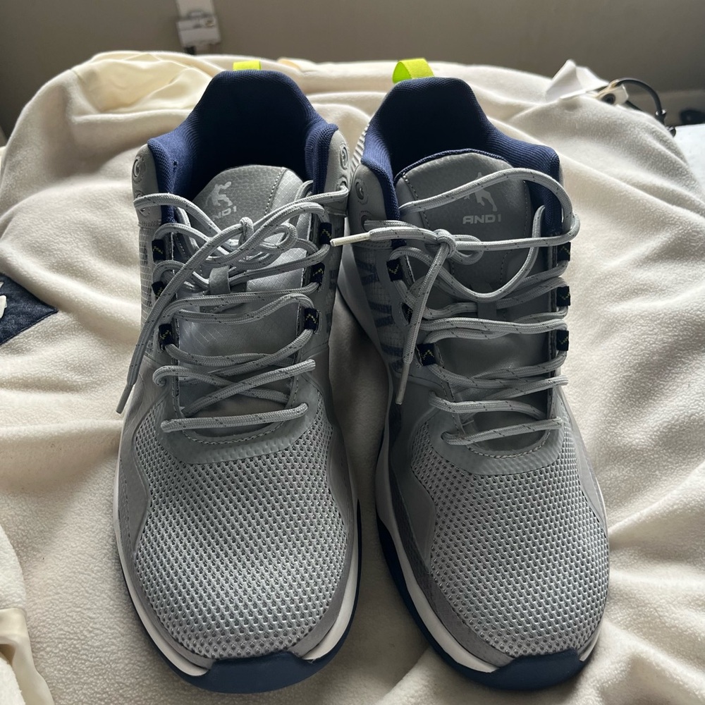 AND1 Gray Athletic Shoes with Breathable Mesh and Cushioned Sole